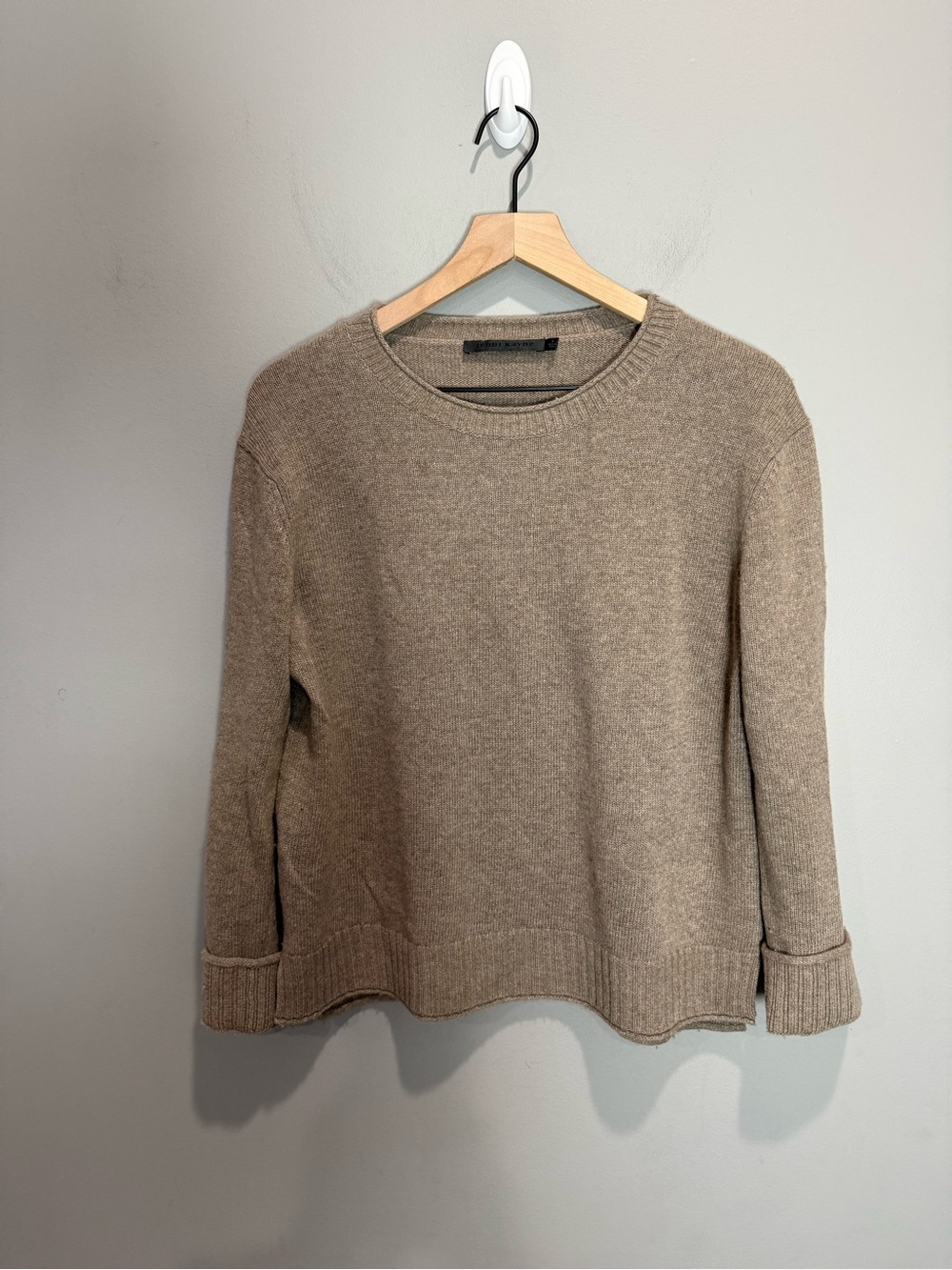 Jenni Kayne Wool Cashmere Blend Crewneck Sweater Taupe Size Small
